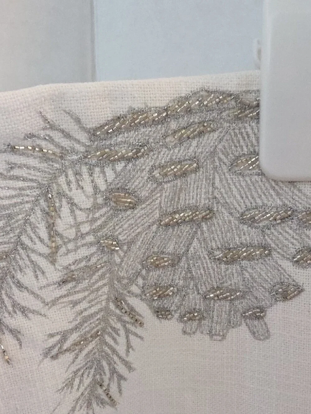 Pottery Barn NWT White Sliver Gray 'Winter Wonderland' Holiday Pillow Cover